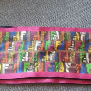 Fendi Logo print silk scarf